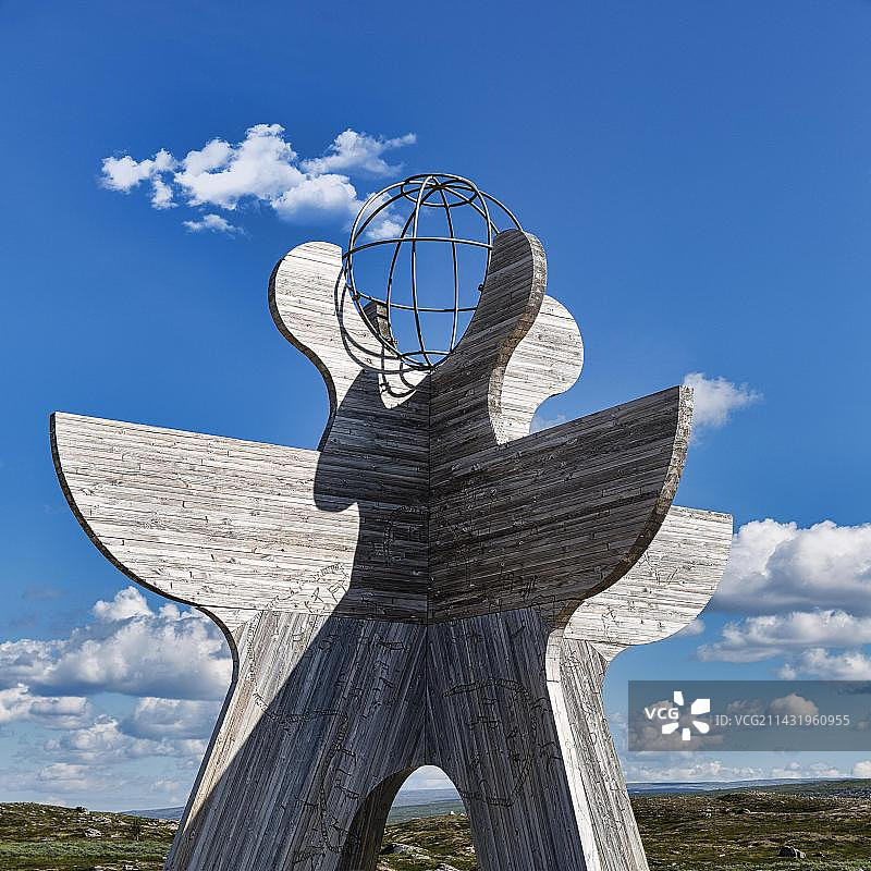 雕塑：挪威Saltfjellet-Svartisen国家公园的北极圈中心游客中心图片素材