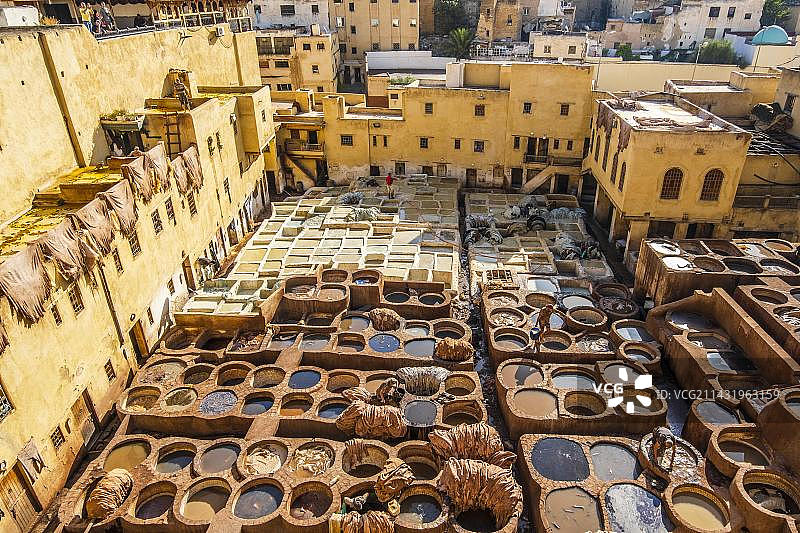 摩洛哥非斯著名皮革厂图片素材