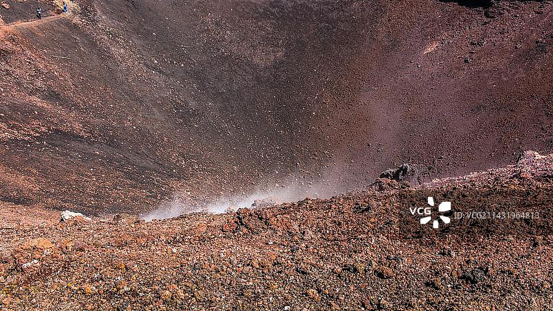 埃特纳火山南侧的次生火山坑，埃特纳火山，意大利西西里图片素材