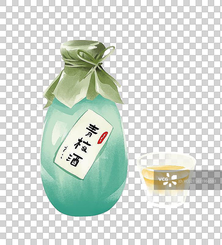青梅酒插画元素图片素材