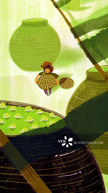 青梅——节气插画图片素材