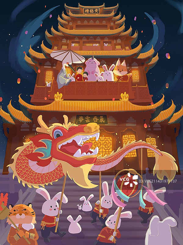 节日黄鹤楼图片素材