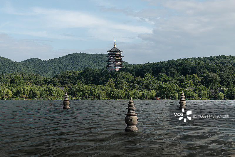 杭州西湖雷峰塔三潭印月风景图片素材