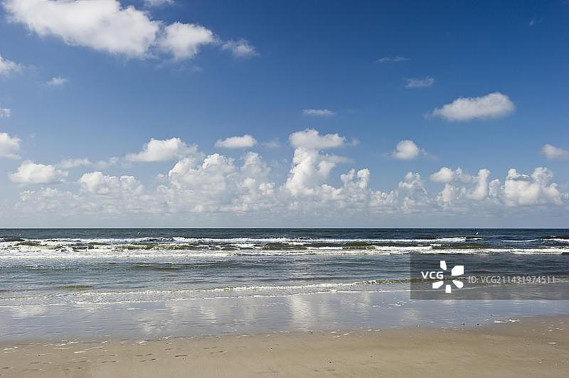 德国石荷州北弗里西亚圣彼得奥尔丁海滩风光图片素材