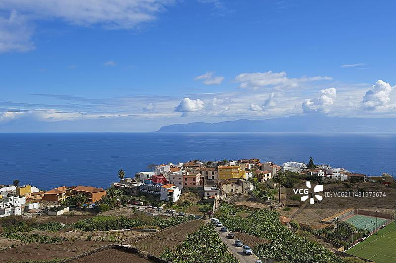 西班牙加那利群岛戈梅拉岛阿古洛镇风光图片素材