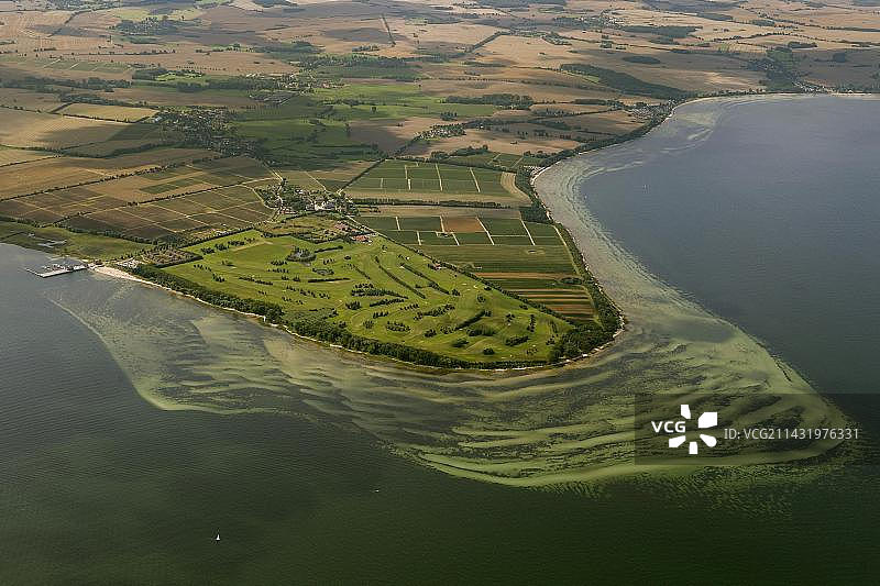 霍恩维申多夫高尔夫俱乐部航拍，德国梅克伦堡-前波美拉尼亚图片素材