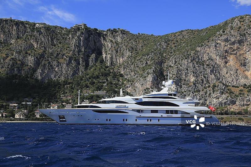 贝内蒂游艇，滨海博略，滨海阿尔卑斯省，普罗旺斯-阿尔卑斯-蓝色海岸大区，法国，欧洲图片素材