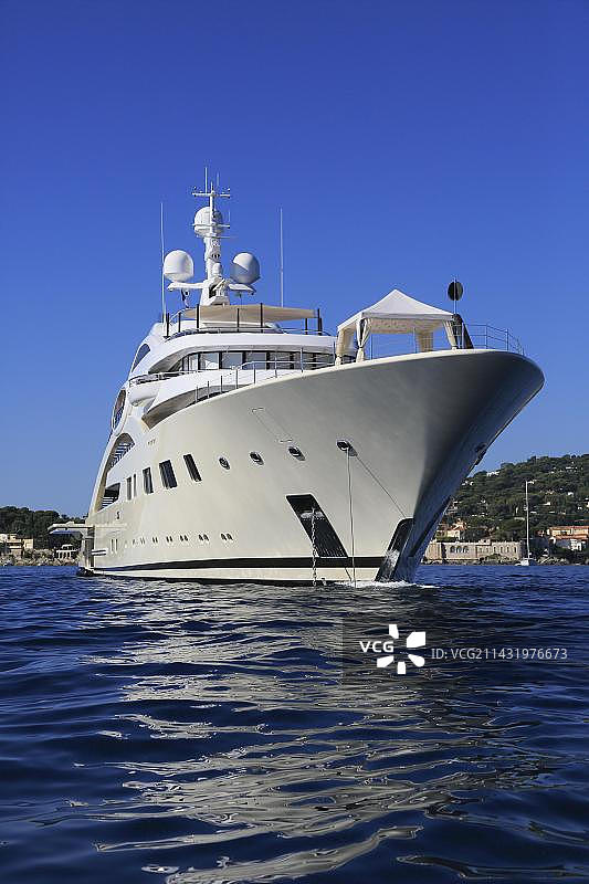 乐顺Ace号游艇，博略瑟梅尔，滨海阿尔卑斯省，普罗旺斯-阿尔卑斯-蓝色海岸大区，法国，欧洲图片素材