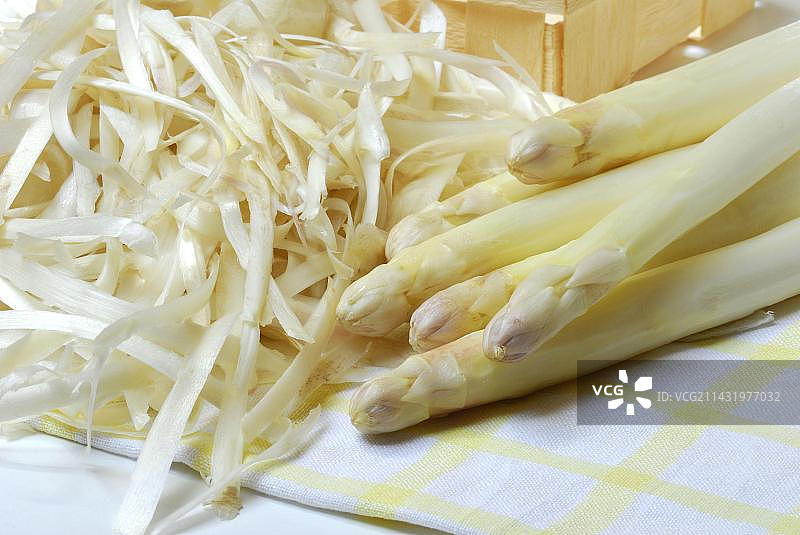 白色、皮、花园芦笋皮、废料图片素材