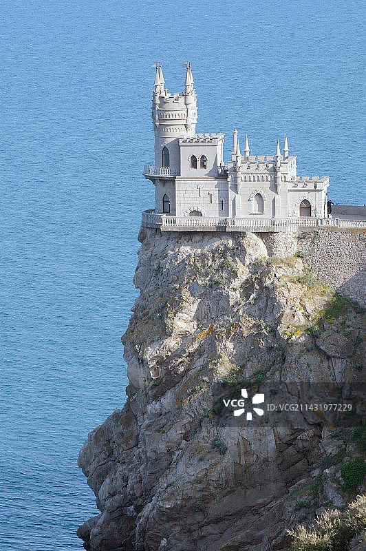 克里米亚雅尔塔艾-托多尔角燕子堡：新哥特式城堡建筑，1912年图片素材