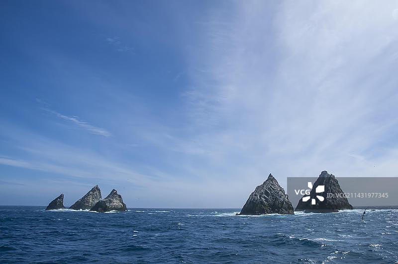 南大西洋上的沙格岩群岛，南乔治亚和南桑威奇群岛，英国海外领土，南极洲图片素材