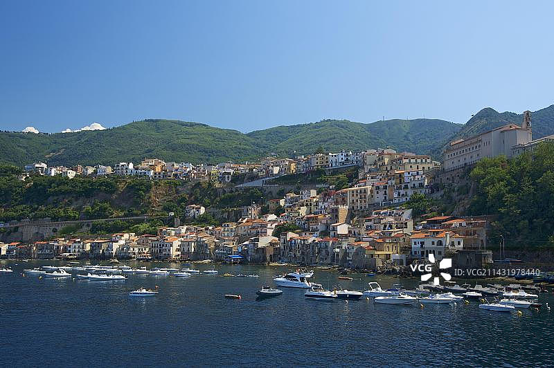 意大利卡拉布里亚维奥拉海岸斯奇拉港口图片素材