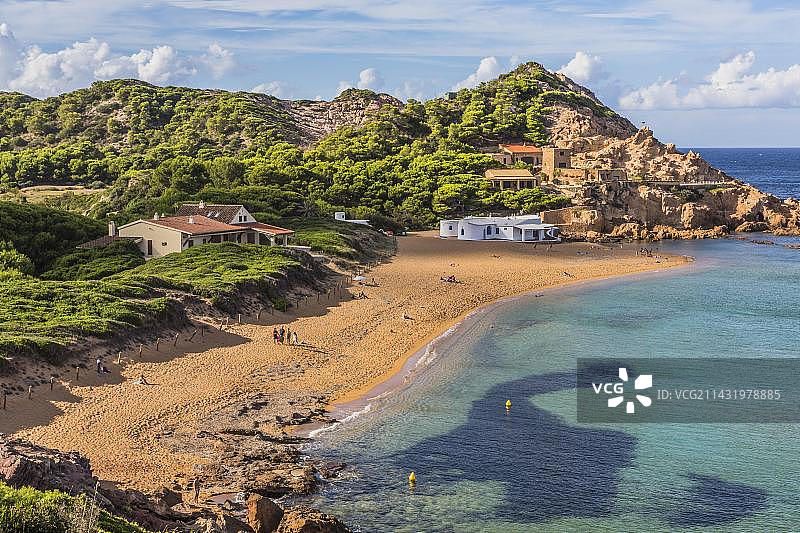 西班牙巴利阿里群岛梅诺卡岛普雷贡达海湾图片素材