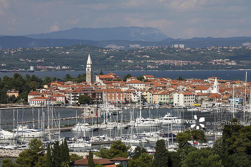 斯洛文尼亚伊佐拉城镇风光，亚得里亚海沿岸图片素材