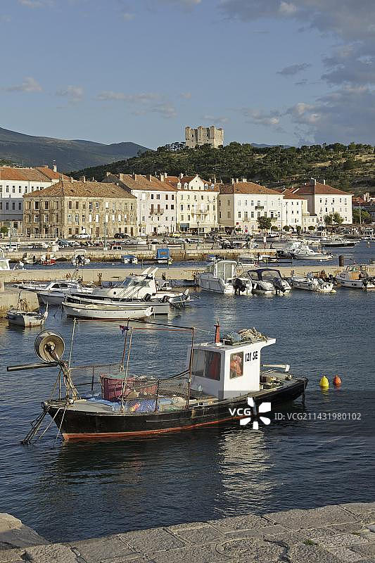 克罗地亚塞尼海港和内哈伊要塞图片素材
