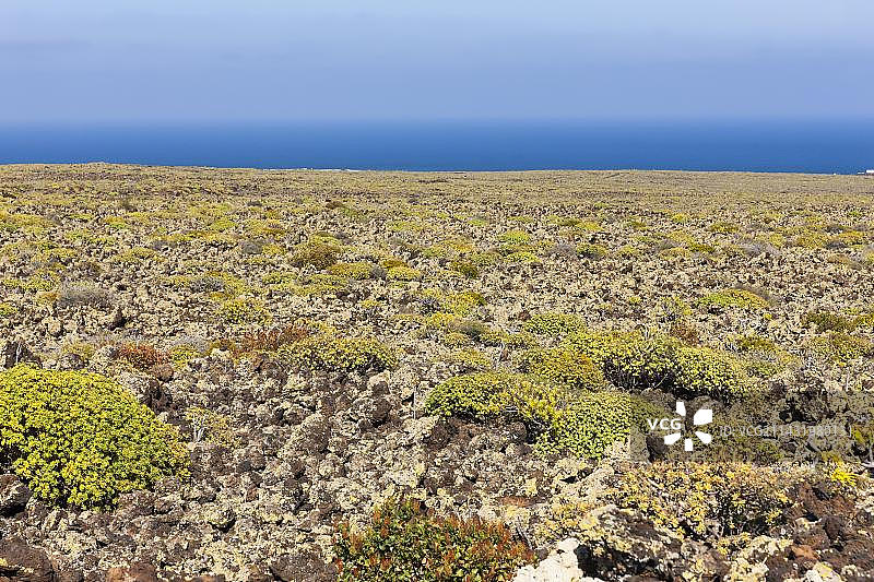 西班牙加那利群岛科罗纳火山熔岩地貌图片素材