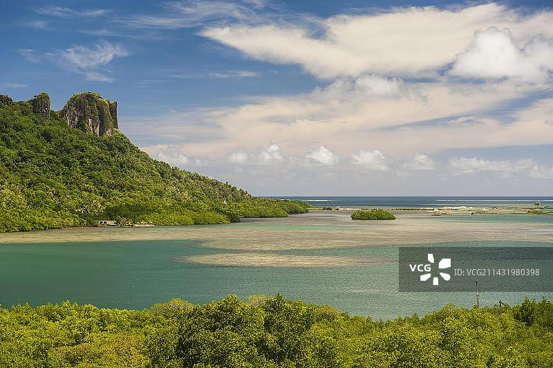 索克思岩，波纳佩岛，密克罗尼西亚，大洋洲图片素材