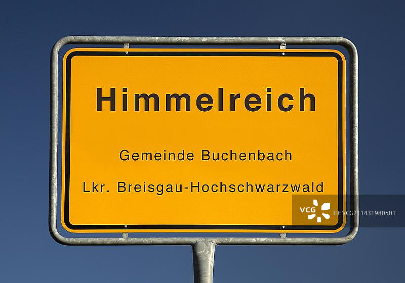 德国布亨巴赫黑森林地区的城市边界标志图片素材