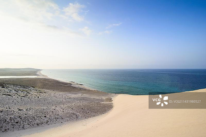 亚洲也门索科特拉岛Delisha海滩上的巨型沙丘图片素材