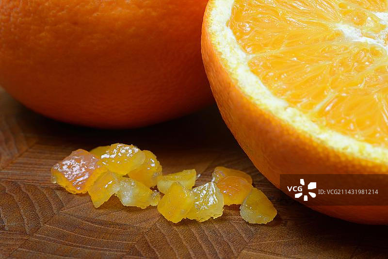 糖渍橙皮和橙子图片素材