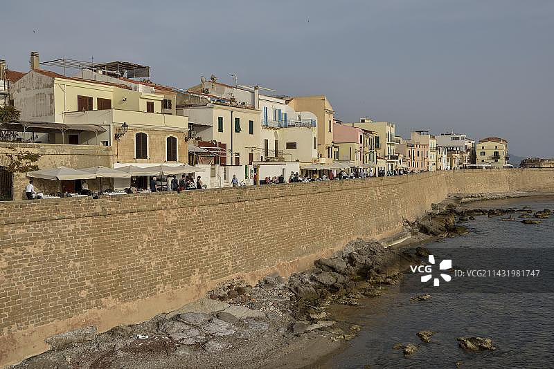 意大利撒丁岛萨萨里省阿尔盖罗古城墙图片素材