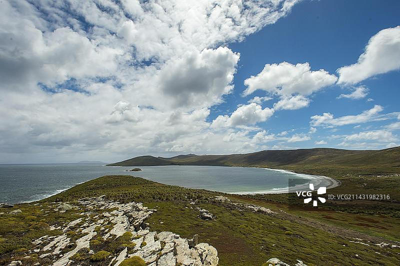 南美洲，英国福克兰群岛桑德斯岛图片素材