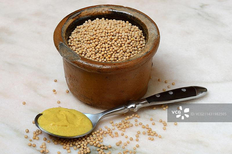 芥末籽和芥末酱图片素材