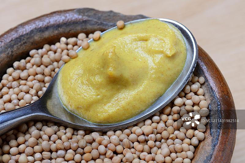 芥末籽和芥末酱图片素材