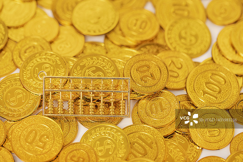 金算盘金币高清背景图片图片素材