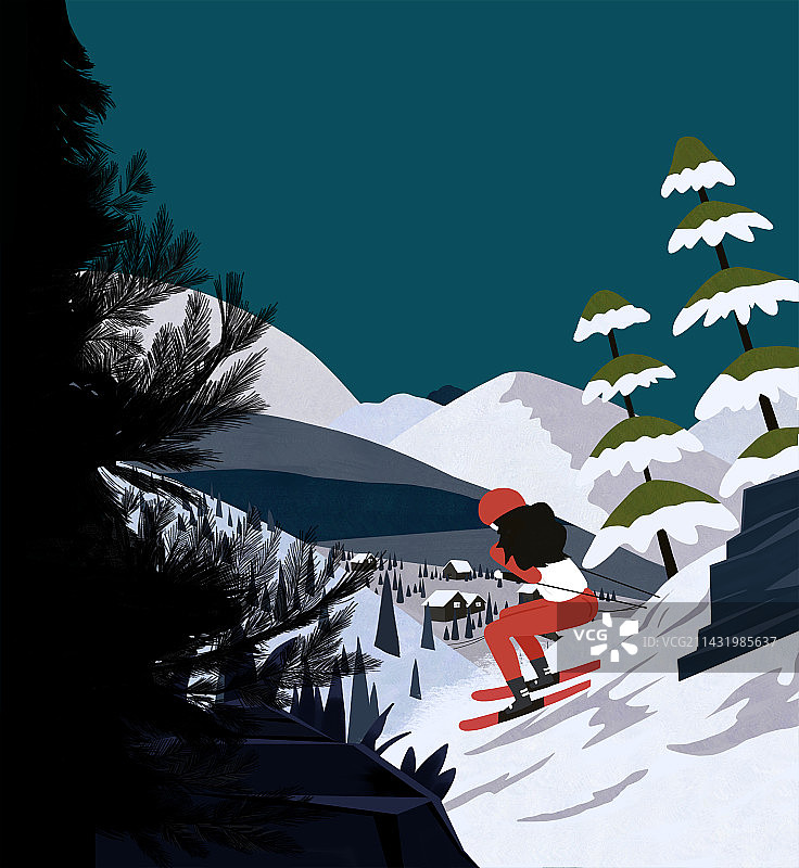 滑雪少女图片素材