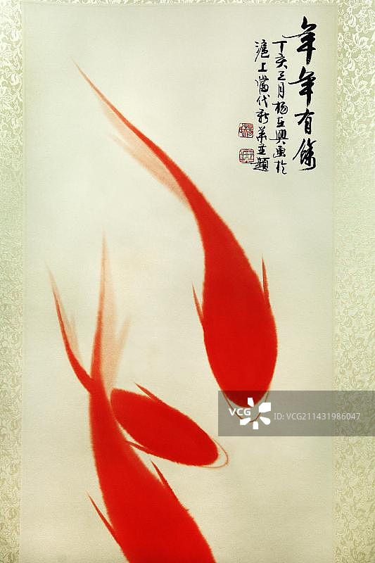 上海豫园画廊的滚动画作图片素材