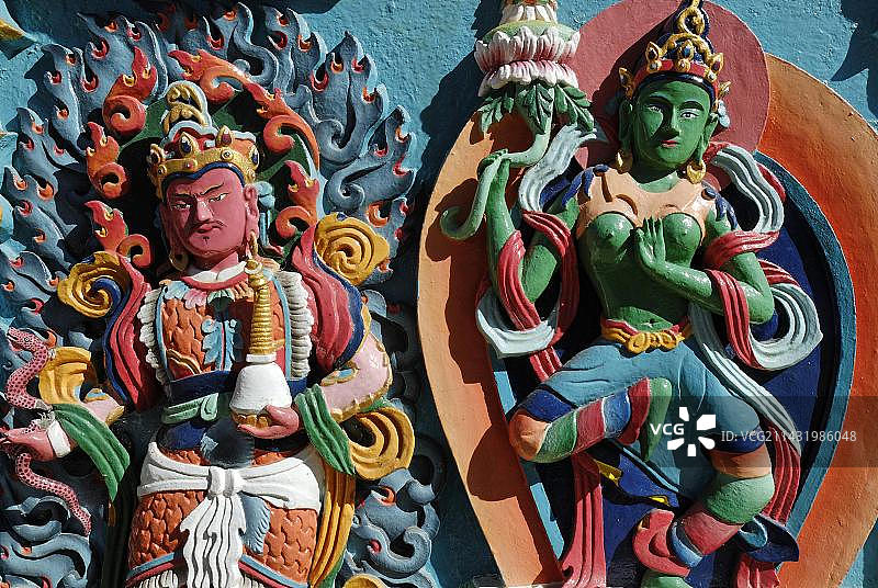 尼泊尔昆布萨加玛塔国家公园的腾波切寺图片素材