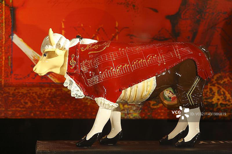 莫扎特奶牛，奥地利萨尔茨堡，欧洲图片素材