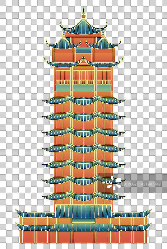 四川成都九天楼建筑矢量图图片素材