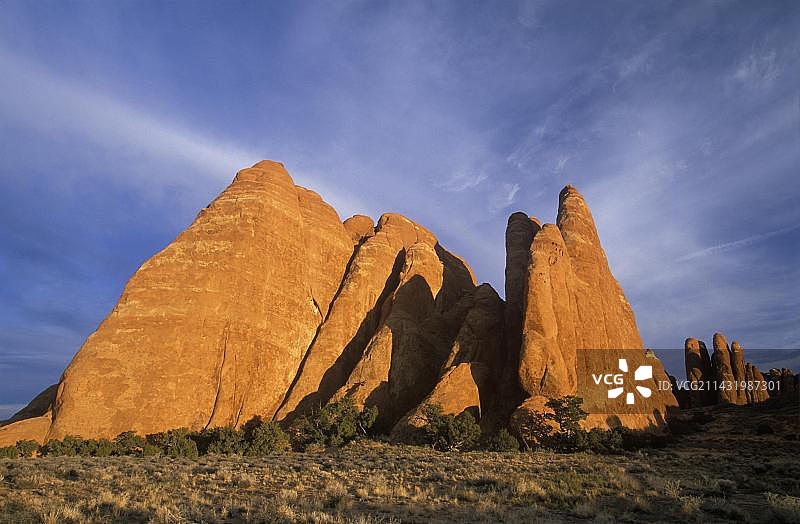 美国犹他州拱门国家公园的Entrada砂岩图片素材