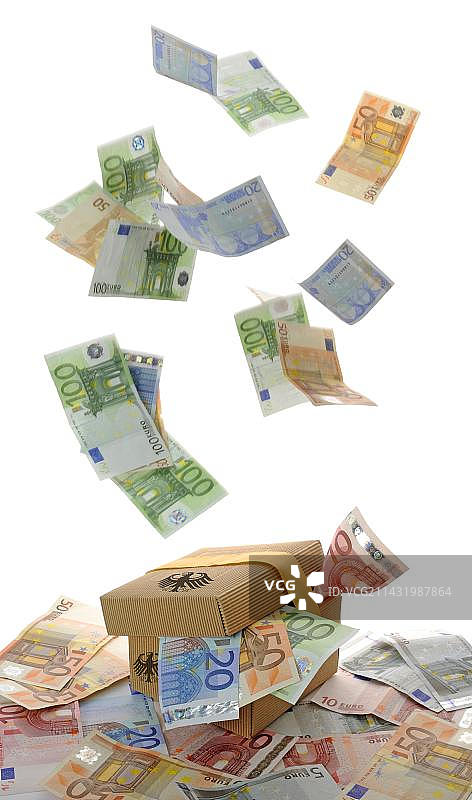 下钞票雨，刺激计划、减税的象征性图像图片素材