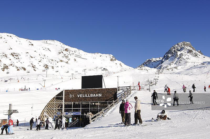 奥地利蒂罗尔州伊施格尔滑雪胜地图片素材