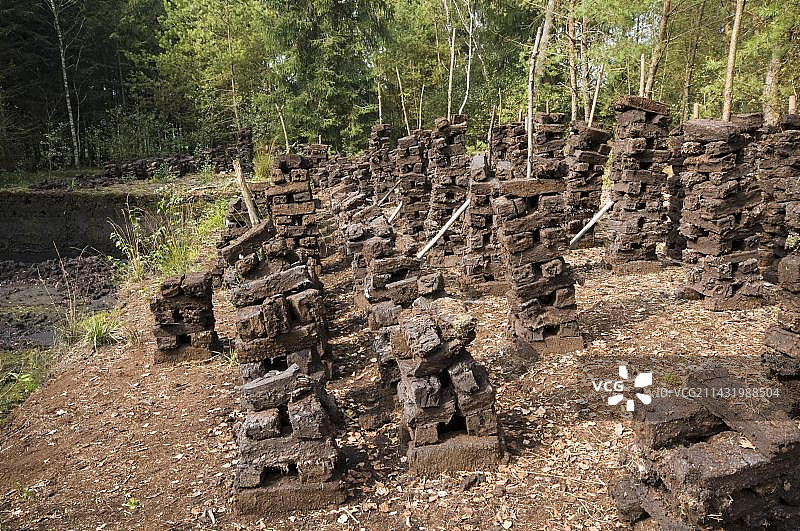 泥炭挖掘，失效，仅用于演示目的，Weidmoos保护区，萨尔茨堡，奥地利，欧洲图片素材