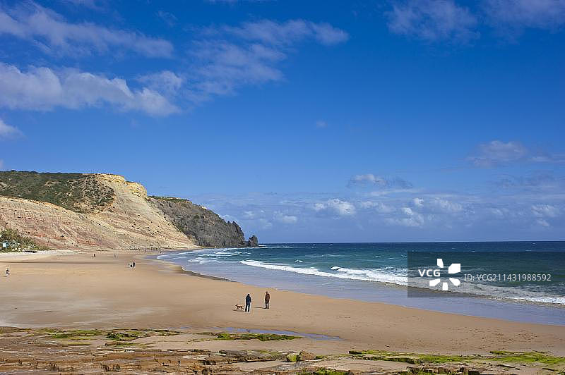 海滩，卢斯海滩，卢斯，阿尔加维，葡萄牙，欧洲图片素材