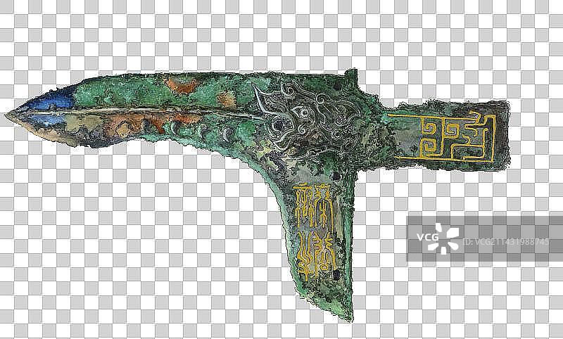 战国虎纹青铜戈图片素材