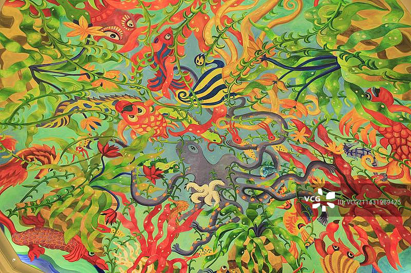 迪拜亚特兰蒂斯酒店天花板彩绘图片素材