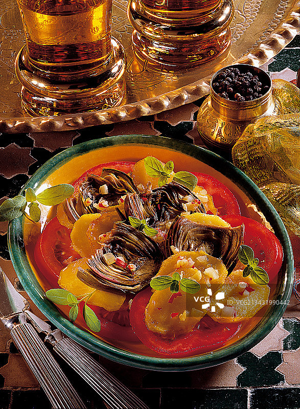 烤朝鲜蓟，埃及，非洲图片素材