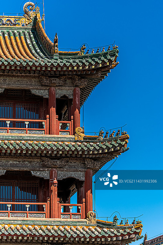 沈阳故宫 建筑细节，长焦构图 凤凰楼 清宁宫图片素材