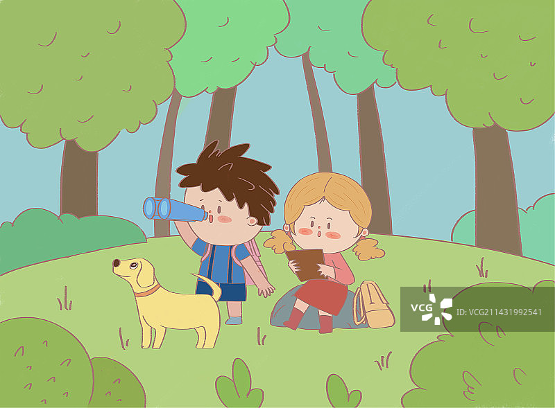 丛林探险 儿童插画图片素材