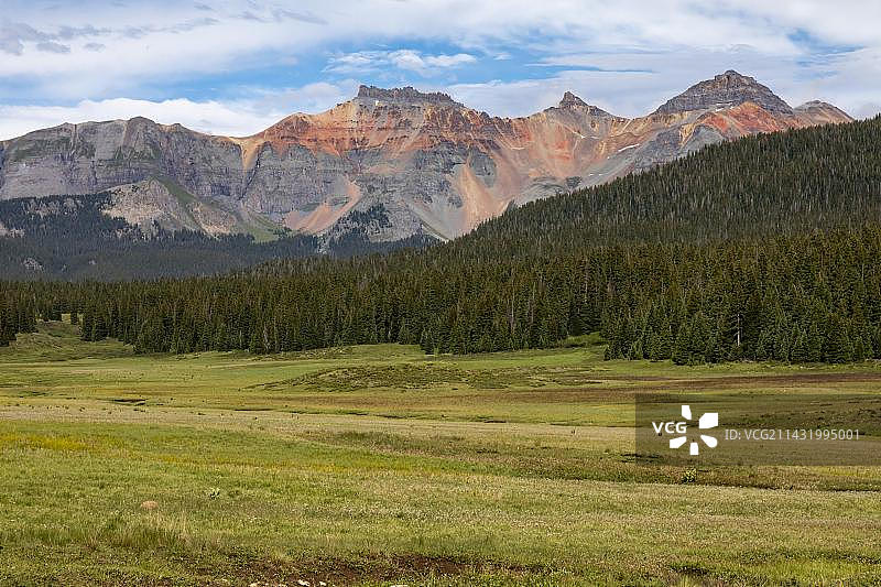科罗拉多州的圣胡安山脉山峰和国家森林图片素材