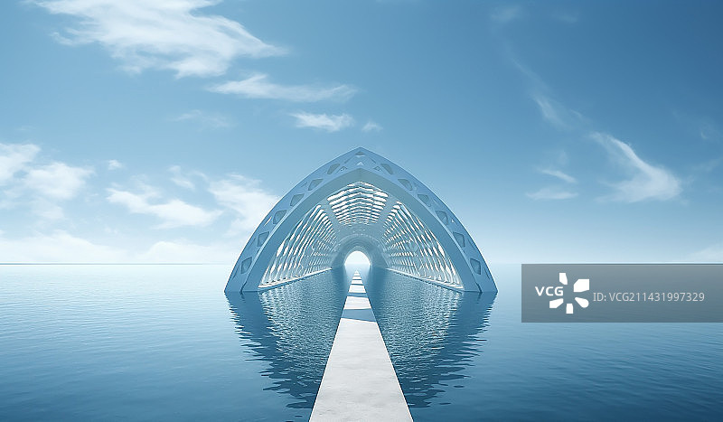 大气空间 桥梁河水背景素材图片素材