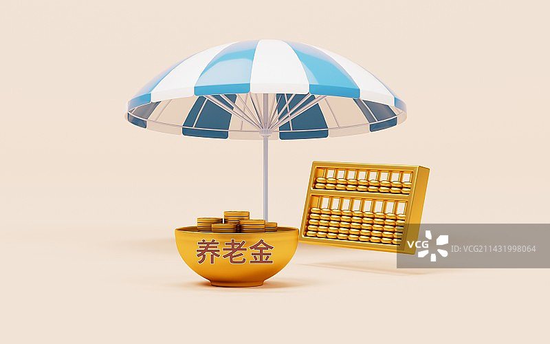 创意养老金概念三维渲染图片素材