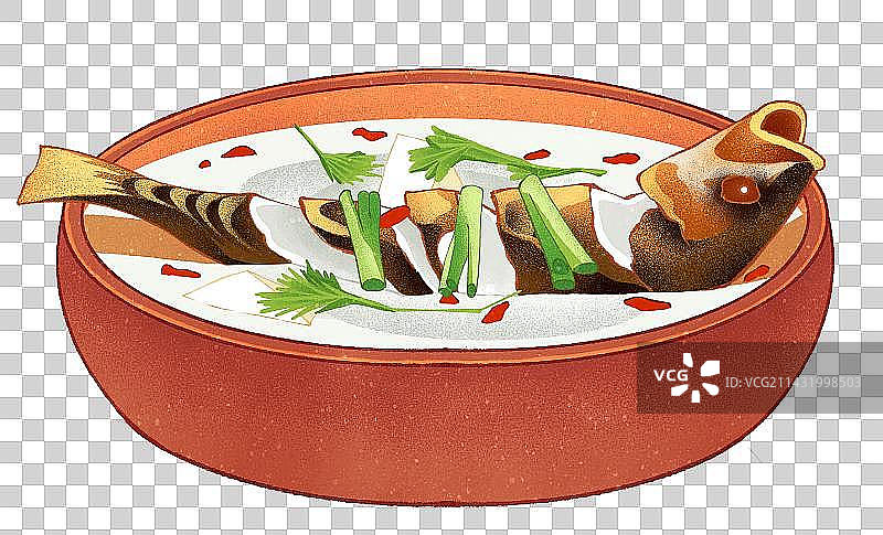 二十四节气之小满美食鲫鱼豆腐汤插画元素图片素材