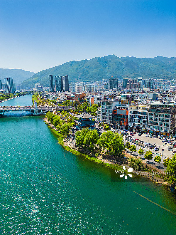 航拍大理下关城市建筑图片素材