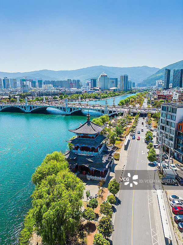 航拍大理下关城市建筑图片素材